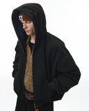 Plush Lining Cropped Hooded Jacket | Inflation Streetwear