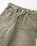 Beaded Studded Washed Baggy Jeans | INFLATION Streetwear