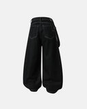 Asymmetric Buckle Denim Overalls Jeans | Inflation Streetwear