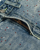 Colorful Rhinestone Straight Leg Jeans | Inflation Streetwear