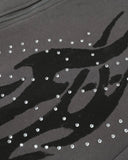 Flame Rhinestone Zip Up Hoodies | Inflation Streetwear