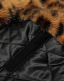 Faux Fur Leopard Sueded Hooded Jacket | INFLATION Streetwear