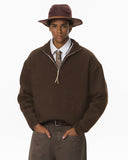 Quarter Zip Up Mock Neck Sweaters | Inflation Streetwear