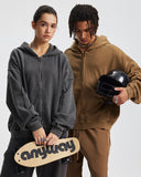 Acid Wash Stitching Zip Up Hoodies | Inflation Streetwear