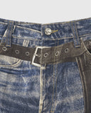 Colorblock Digital Printing Cotton Jeans | Inflation Streetwear