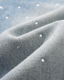 Blue Rhinestone Jeans Shorts | Inflation Streetwear