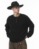 Henley Collar Long Sleeve Tees | Inflation Streetwear