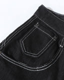 Black Metal Clasp Baggy Jeans | Inflation Streetwear