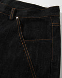 Black Raw Straight Leg Denim Jeans | Inflation Streetwear
