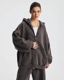 Distressed Acid Wash Double Zip Up Hoodies | Inflation Streetwear