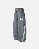 Plaid Double Waist Baggy Track Pants | Inflation Streetwear