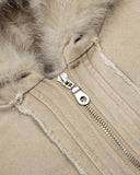 Faux Fur Lined Washed Hooded Jacket | Inflation Streetwear