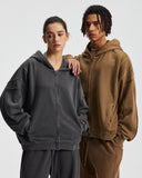 Acid Wash Stitching Zip Up Hoodies | Inflation Streetwear