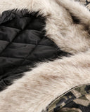 Camo Faux Fur Padded Hooded Jacket | INFLATION Streetwear