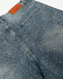 Rhinestone Straight Leg Denim Jeans | Inflation Streetwear