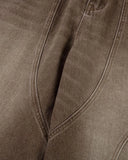 Brown Acid Wash Barrel Jeans | Inflation Streetwear