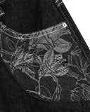 Baggy Denim Jorts with Embroidered Pocket | Inflation Streetwear