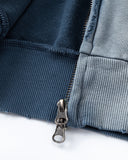 Blue Distressed Acid Wash Zip Up Hoodies | Inflation Streetwear