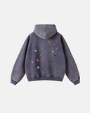 Funny Stickers Distressed Zip Up Hoodies | Inflation Streetwear