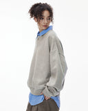 Boxy Fit Henley Collar Sweatshirt | Inflation Streetwear