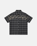 Lettering Embroidery Plaid Shirts | Inflation Streetwear