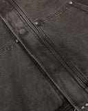 Acid Wash Metal Clasp Cargo Jacket | Inflation Streetwear