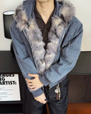 Faux Fur Lined Pearl-Embellished Hooded Jacket | Inflation Streetwear