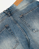 Acid Washed Whisker Textured Barrel Jeans | Inflation Streetwear