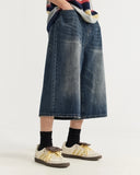 faded black longline denim shorts outfit
