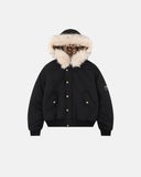 Leopard Faux Fur Lined Cropped Padded Jacket | Inflation Streetwear