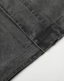 Washed Metal Cross Applique Cargo Jacket | Inflation Streetwear