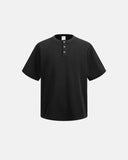 Distressed Wash Waffle Henley T-Shirt | Inflation Streetwear