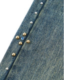 Acid Wash Beaded Studded Flared Baggy Jeans | Inflation Streetwear