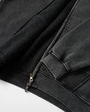 Totem Rhinestone Acid Wash Zip Up Hoodies | Inflation Streetwear