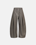 Asymmetric Pleated Barrel-Leg Suit Pants | Inflation Streetwear