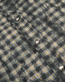 Distressed Dirty Wash Plaid Long Sleeve Shirt | Inflation Streetwear