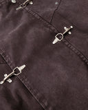 Washed Clasp Fireman Hooded Denim Jacket | Inflation Streetwear