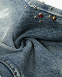 Acid Wash Beaded Studded Flared Baggy Jeans | Inflation Streetwear