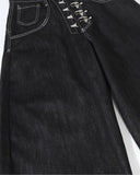 Black Metal Clasp Baggy Jeans | Inflation Streetwear
