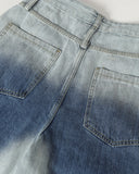 Gradient Washed Stitching Barrel Jeans | Inflation Streetwear