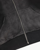 Striped Side Acid Wash Zip Up Jacket | Inflation Streetwear