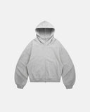 High Collar Fleece Double Zip-Up Hoodies | Inflation Streetwear