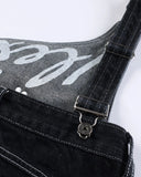 Asymmetric Buckle Denim Overalls Jeans | Inflation Streetwear