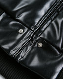 PU Leather Embroidered Faux Fur Jacket | Inflation Streetwear