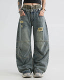 Double Waist Ripped Baggy Jeans | Inflation Streetwear