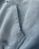 Blue Distressed Acid Wash Zip Up Hoodies | Inflation Streetwear