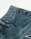 Acid Washed Star Embroidered Barrel Jeans | Inflation Streetwear