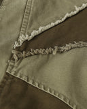 High Neck Distressed Washed Hooded Jacket | Inflation Streetwear