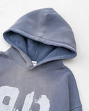 Graffiti Print Washed Fleece hoodie | Inflation Streetwear