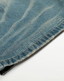 Distressed Pleated Whisker Texture Barrel Jeans | Inflation Streetwear